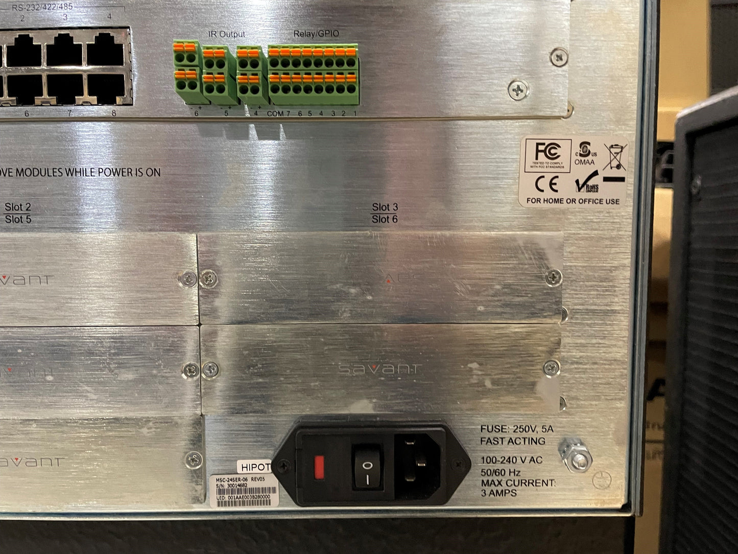Open Box Savant MSC-24SER-06, Part # 068-5400-10, No Cards, for Sale. We Sell Professional Audio Equipment. Audio Systems, Amplifiers, Consoles, Mixers, Electronics, Entertainment, Live Sound.