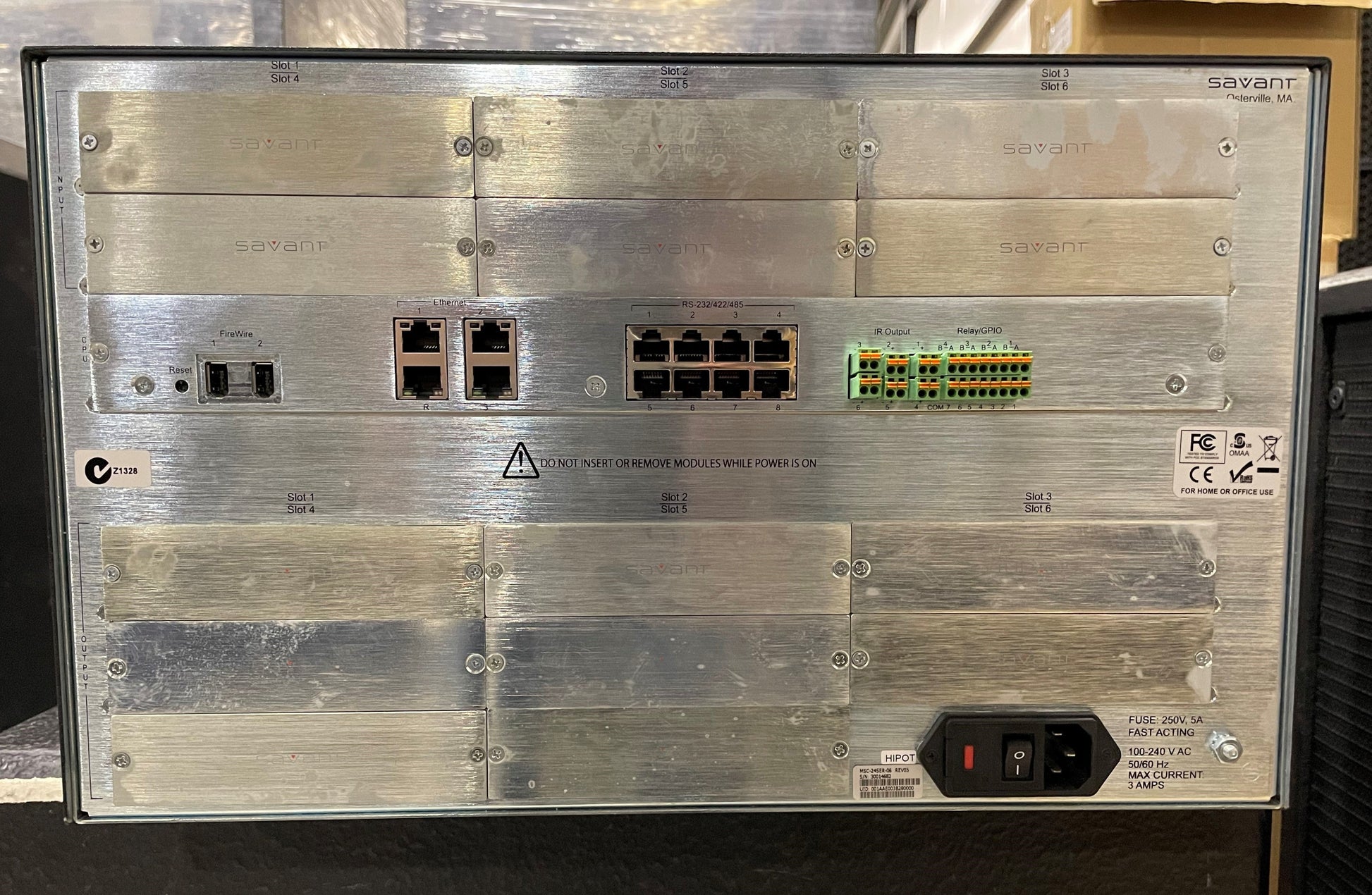Open Box Savant MSC-24SER-06, Part # 068-5400-10, No Cards, for Sale. We Sell Professional Audio Equipment. Audio Systems, Amplifiers, Consoles, Mixers, Electronics, Entertainment, Live Sound.