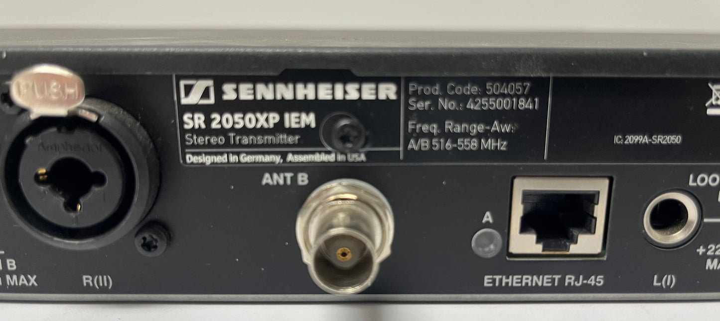 Sennheiser SR 2050XP, Sennheiser 2 Channel Dual Transmitter, Sennheiser SR2050XP A Frequency Range, Sennheiser 516-558 MHz Frequency Range, We Sell Professional Audio Equipment. Audio Systems, Amplifiers, Consoles, Mixers, Electronics, Entertainment, Live Sound