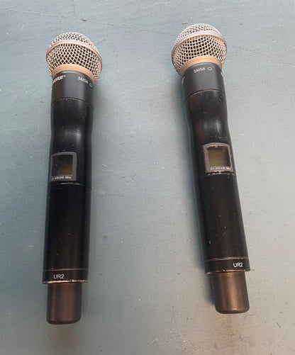 Used Shure UR4D-G1 Package (2x UR2) (2x UR1) for Sale. We Sell Professional Audio Equipment. Audio Systems, Amplifiers, Consoles, Mixers, Electronics, Entertainment, Sound, Live.