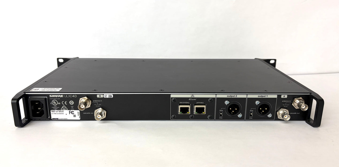Shure ULXD4D H50, Shure Dual Wireless Receiver H50 Frequency Range. Shure UR4D Receiver, Shure ULXD4D H50 534 - 598 MHz, Shure Wireless H50 Frequency Receiver, We Sell Professional Audio Equipment. Audio Systems, Amplifiers, Consoles, Mixers, Electronics, Entertainment, Live Sound