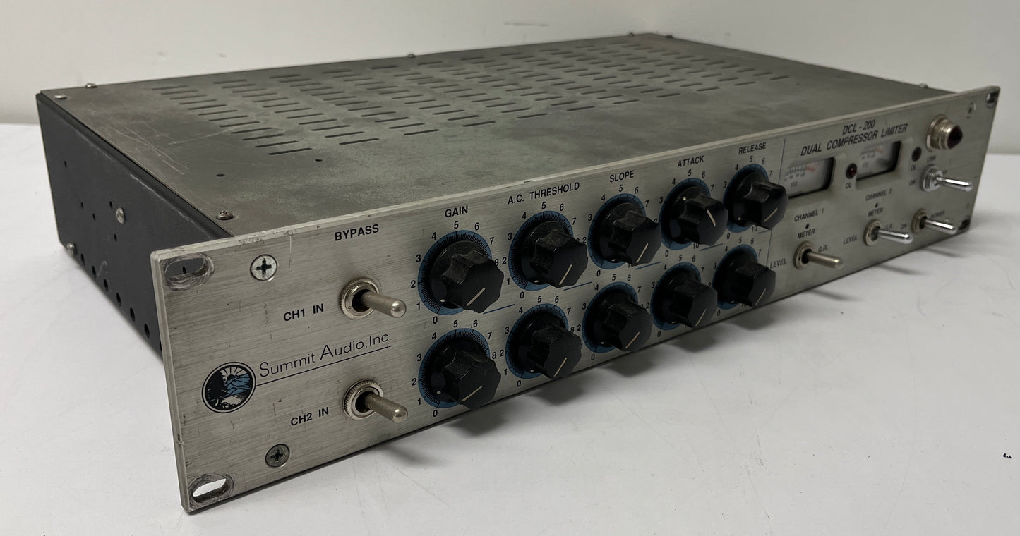 Summit Audio DCL-200, Summit Audio 2-Channel Tube Compressor, 2 Channel Tube Compressor, Audio Tube Compressor, Summit Audio Tube Compressor, We Sell Professional Audio Equipment. Audio Systems, Amplifiers, Consoles, Mixers, Electronics, Entertainment, Live Sound