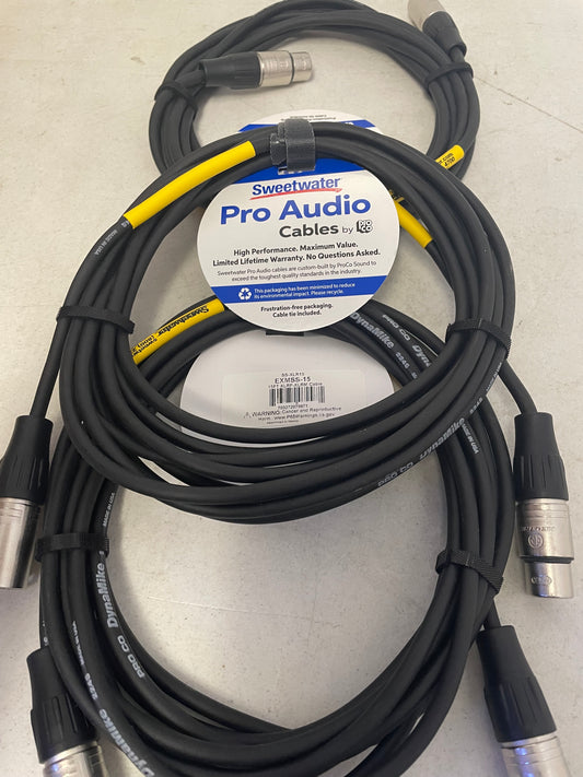 XLR Cable, New XLR Cable, 15' XLR Cable, 15' Mic Cable, 15 Foot XLR Cable, 15 Foot Mic Cable Set, 15 Foot Mic Cable, Sweetwater Mic Cable, Sweetwater XLR, We Sell Professional Audio Equipment. Audio Systems, Amplifiers, Consoles, Mixers, Electronics, Entertainment, Live Sound.