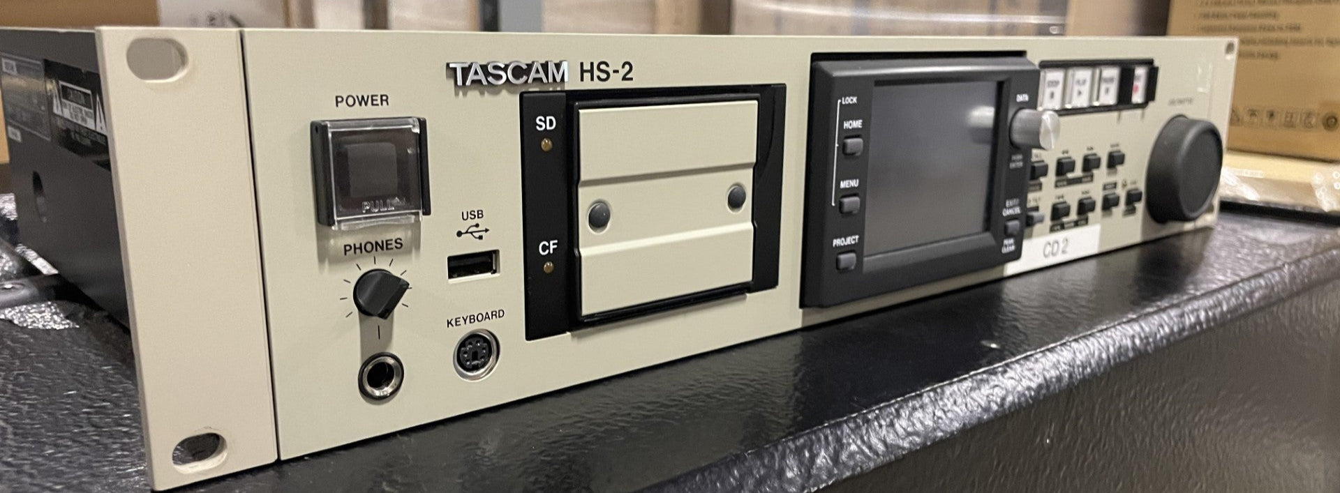 Used Tascam HS-2 Stereo Professional Solid State Recorder for Sale. We Sell Professional Audio Equipment. Audio Systems, Amplifiers, Consoles, Mixers, Electronics, Entertainment, Sound, Live.