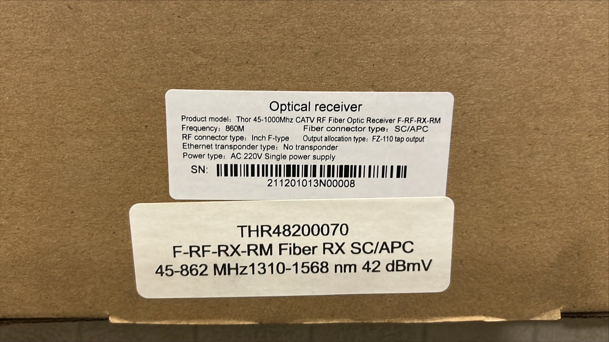 Thor Broadcast RF Fiber Receiver, Thor Broadcast F-RF-Rx-RM CATV Fiber Receiver, Thor Broadcast CATV RF Fiber Receiver, We Sell Professional Audio Equipment. Audio Systems, Amplifiers, Consoles, Mixers, Electronics, Entertainment, Live Sound