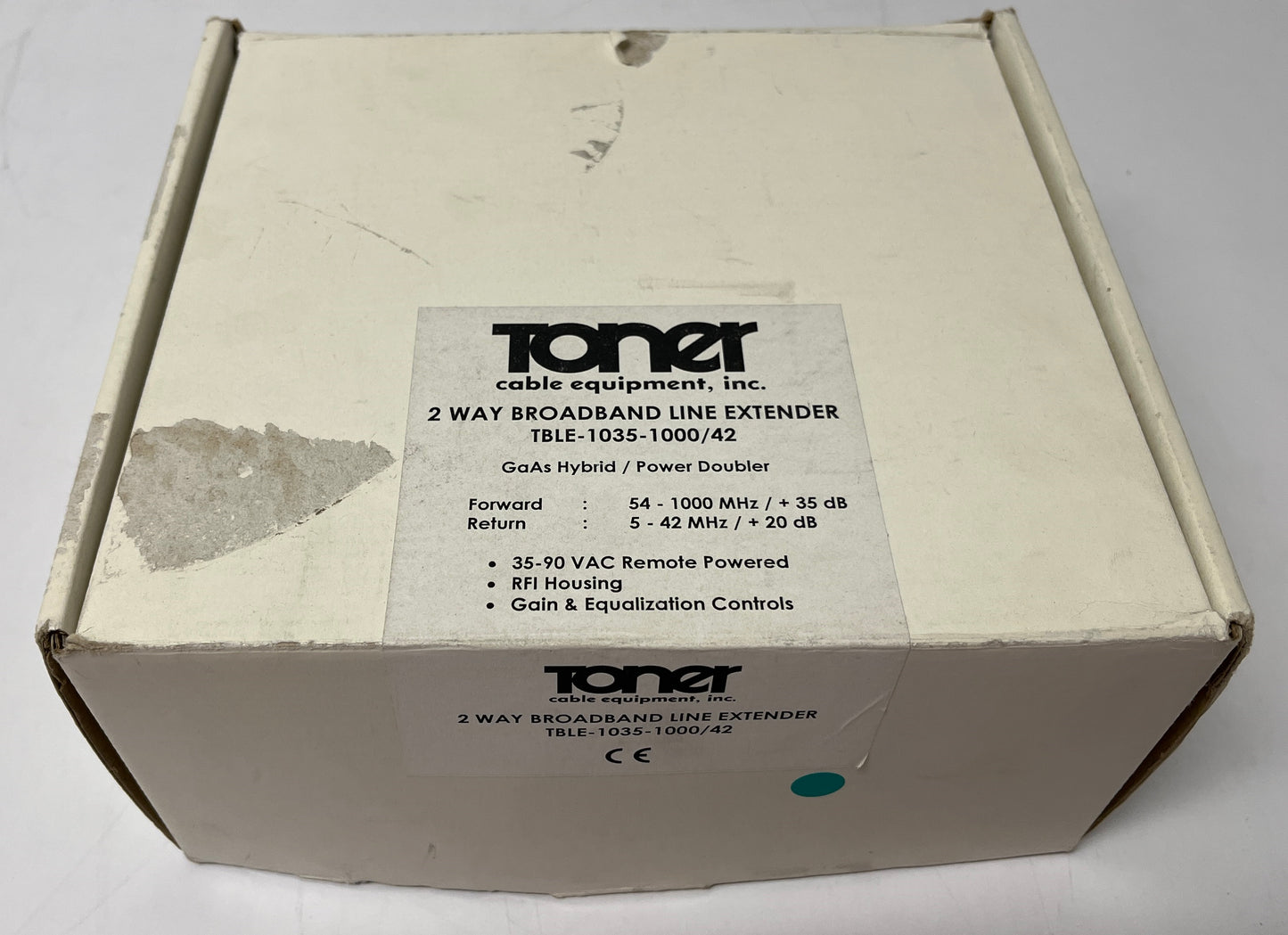 Toner Cable TBLE-1035-42, Toner 2 Way Broadband Line Extender, Toner Line Extender, Toner Distribution Amplifier, 2 Way Broadband Line Extender, 2 Way Broadband Distribution Amplifier, We Sell Professional Audio Equipment. Audio Systems, Amplifiers, Consoles, Mixers, Electronics, Entertainment, Live Sound