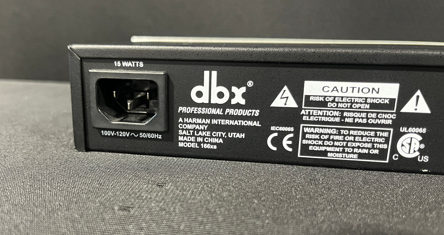 dbx 166xs Compressor/Limiter/Gate, dbx 166xs, dbx Rack Effects, dbx Compressor/Limiter/Gate, 166xs Compressor. We Sell Professional Audio Equipment. Audio Systems, Amplifiers, Consoles, Mixers, Electronics, Entertainment, Live Sound.