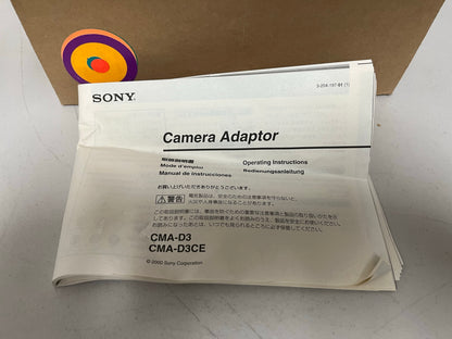 New Sony Camera Adapter Model CMA-D3 for Sale. We Sell Professional Audio Equipment. Audio Systems, Amplifiers, Consoles, Mixers, Electronics, Entertainment, Sound, Live.