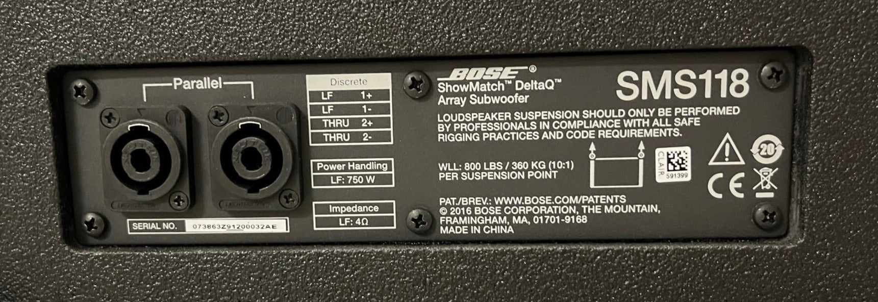 Used Bose Showmatch DeltaQ Array Sub SMS118 for Sale, We Sell Professional Audio Equipment. Audio Systems, Amplifiers, Consoles, Mixers, Electronics, Entertainment, Live Sound