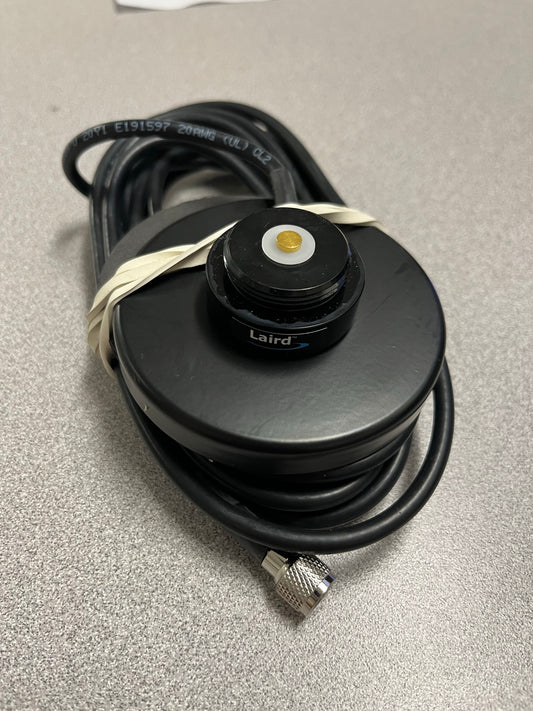 New Laird Technologies Black Mag Mounts w/ 12 ft RG58/Mini UHF Connector for Sale.  We Sell Professional Audio Equipment. Audio Systems, Amplifiers, Consoles, Mixers, Electronics, Entertainment, Sound, Live