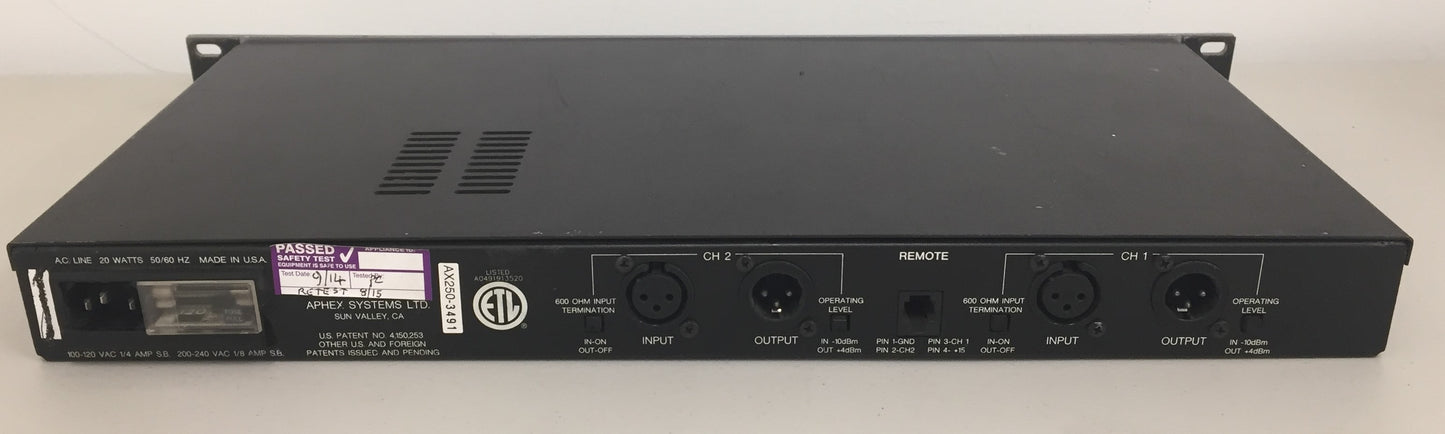Aphex Aural Exciter Type III, Aphex Model 250, Aphex Aural Exciter Type III Model 250, Aphex Signal Processor, Aphex Aural Exciter Signal Processor, We Sell Professional Audio Equipment. Audio Systems, Amplifiers, Consoles, Mixers, Electronics, Entertainment, Live Sound.
