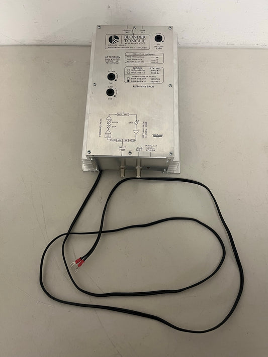 Used Blonder Tongue Broadband Indoor Distribution Amplifier for Sale. 					We Sell Professional Audio Equipment. Audio Systems, Amplifiers, Consoles, Mixers, Electronics, Entertainment, Sound, Live.