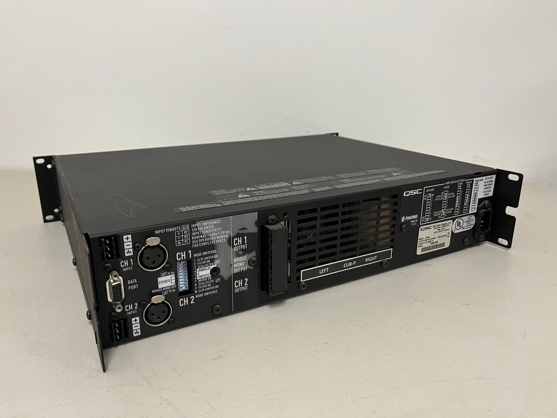 Used QSC CX702 2-Channel Power Amplifier for Sale. We Sell Professional Audio Equipment. Audio Systems, Amplifiers, Consoles, Mixers, Electronics, Entertainment, Sound, Live.