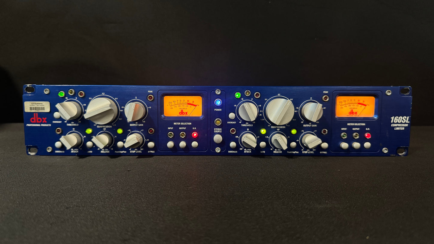 dbx 160SL Stereo Compressor/Limiter, dbx 160SL, dbx 160SL Blue, dbx Compressor/Limiter, 160SL Compressor/Limiter. We Sell Professional Audio Equipment. Audio Systems, Amplifiers, Consoles, Mixers, Electronics, Entertainment, Live Sound.
