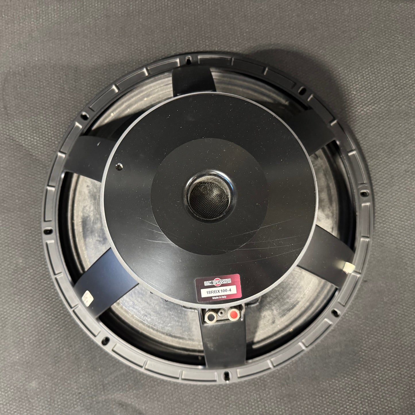 B&C 18RBX100-4 18" Woofer, B&C 18RBX100-4, B&C Speakers 18” Woofer, B&C 4 ohm Woofer, B&C CS218+. We Sell Professional Audio Equipment. Audio Systems, Amplifiers, Consoles, Mixers, Electronics, Entertainment, Live Sound.