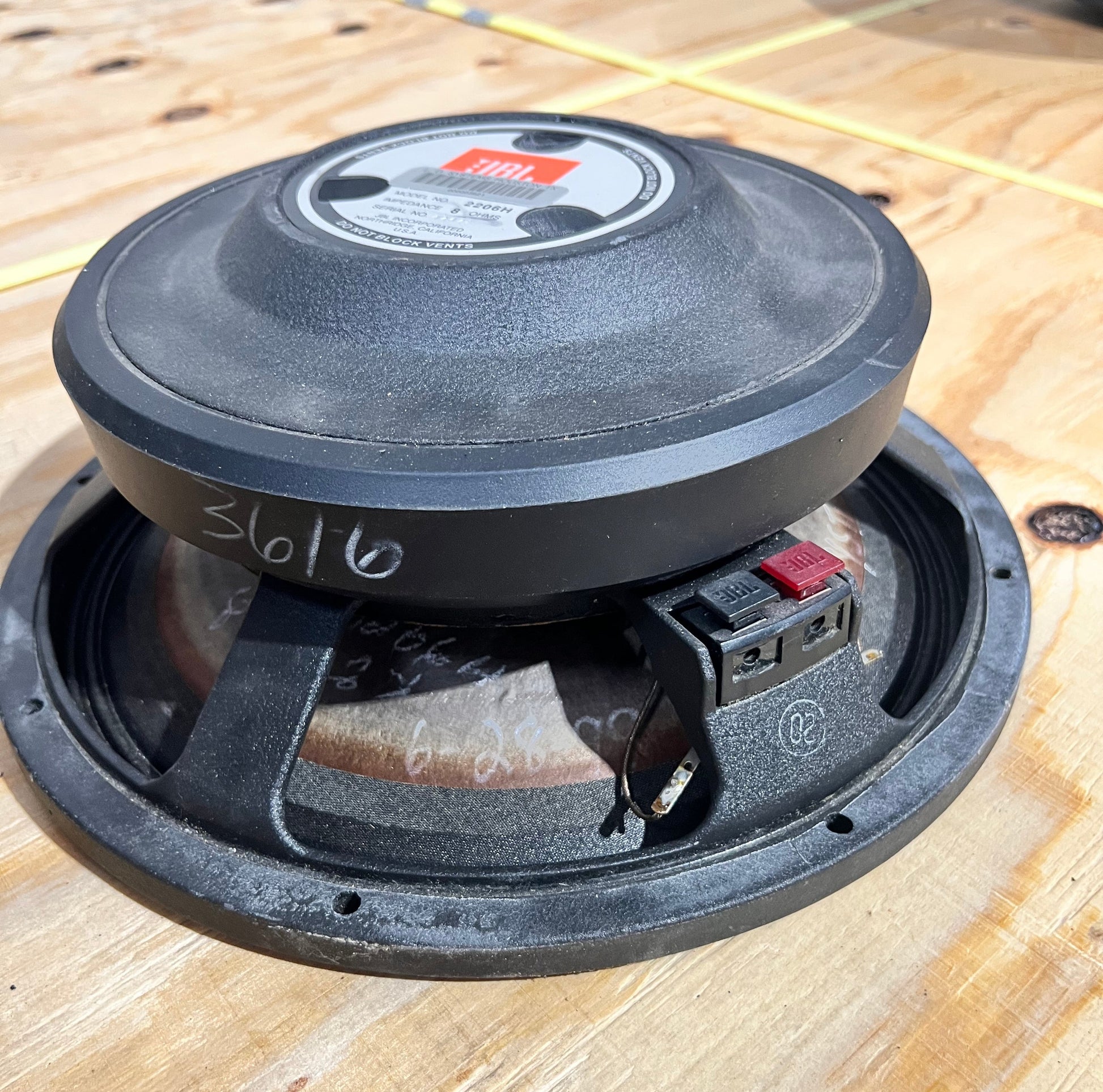 JBL 2206H 12" Woofer, JBL 2206H, JBL 12” Speaker Driver, JBL Woofer, 2206H. We Sell Professional Audio Equipment. Audio Systems, Amplifiers, Consoles, Mixers, Electronics, Entertainment, Live Sound.