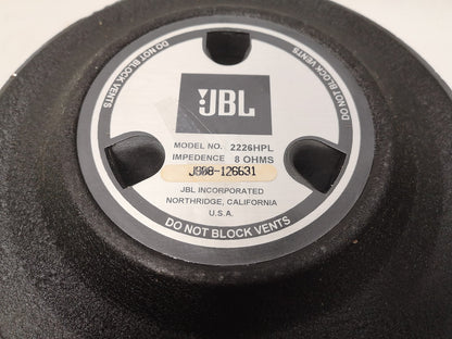 JBL 2226HPL 15" Low Frequency Transducer, 8 ohm