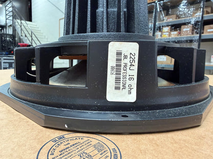 JBL 2254J 14" Low Frequency Transducer, JBL 2254J, JBL 2254J 14" Speaker, JBL 2254J 14" Low Frequency Speaker, JBL Speakers. We Sell Professional Audio Equipment. Audio Systems, Amplifiers, Consoles, Mixers, Electronics, Entertainment, Live Sound.