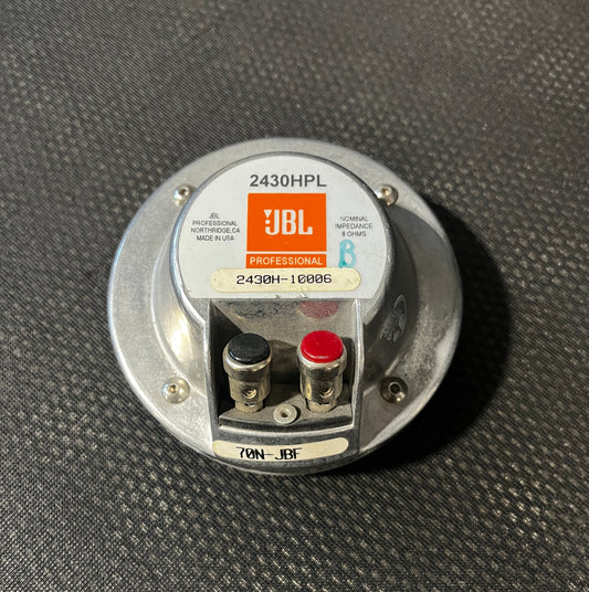JBL 2430HPL 1.5" Neodymium Compression Driver, JBL 2430HPL, JBL 2430HPL 1.5" Driver, JBL Compression Driver, JBL 2430. We Sell Professional Audio Equipment. Audio Systems, Amplifiers, Consoles, Mixers, Electronics, Entertainment, Live Sound.