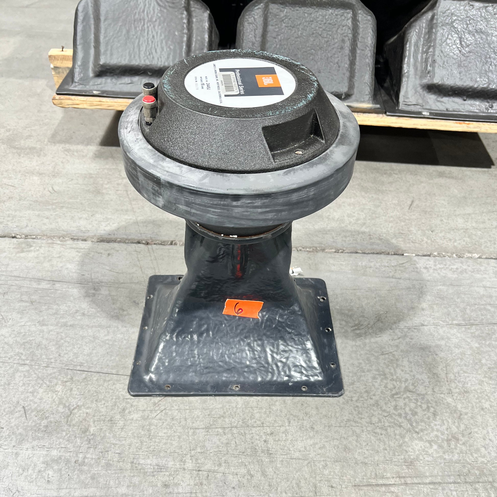 JBL 2445J Compression Driver with Small Horn, JBL 2445J Compression Driver with Horn, JBL 2445J, JBL 16 ohm Speaker Driver, JBL Driver with Horn. We Sell Professional Audio Equipment. Audio Systems, Amplifiers, Consoles, Mixers, Electronics, Entertainment, Live Sound.