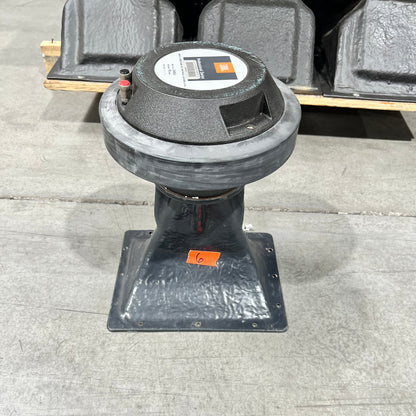 JBL 2445J Compression Driver with Small Horn, JBL 2445J Compression Driver with Horn, JBL 2445J, JBL 16 ohm Speaker Driver, JBL Driver with Horn. We Sell Professional Audio Equipment. Audio Systems, Amplifiers, Consoles, Mixers, Electronics, Entertainment, Live Sound.