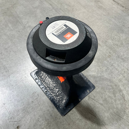 JBL 2445J Compression Driver with Small Horn, JBL 2445J Compression Driver with Horn, JBL 2445J, JBL 16 ohm Speaker Driver, JBL Driver with Horn. We Sell Professional Audio Equipment. Audio Systems, Amplifiers, Consoles, Mixers, Electronics, Entertainment, Live Sound.