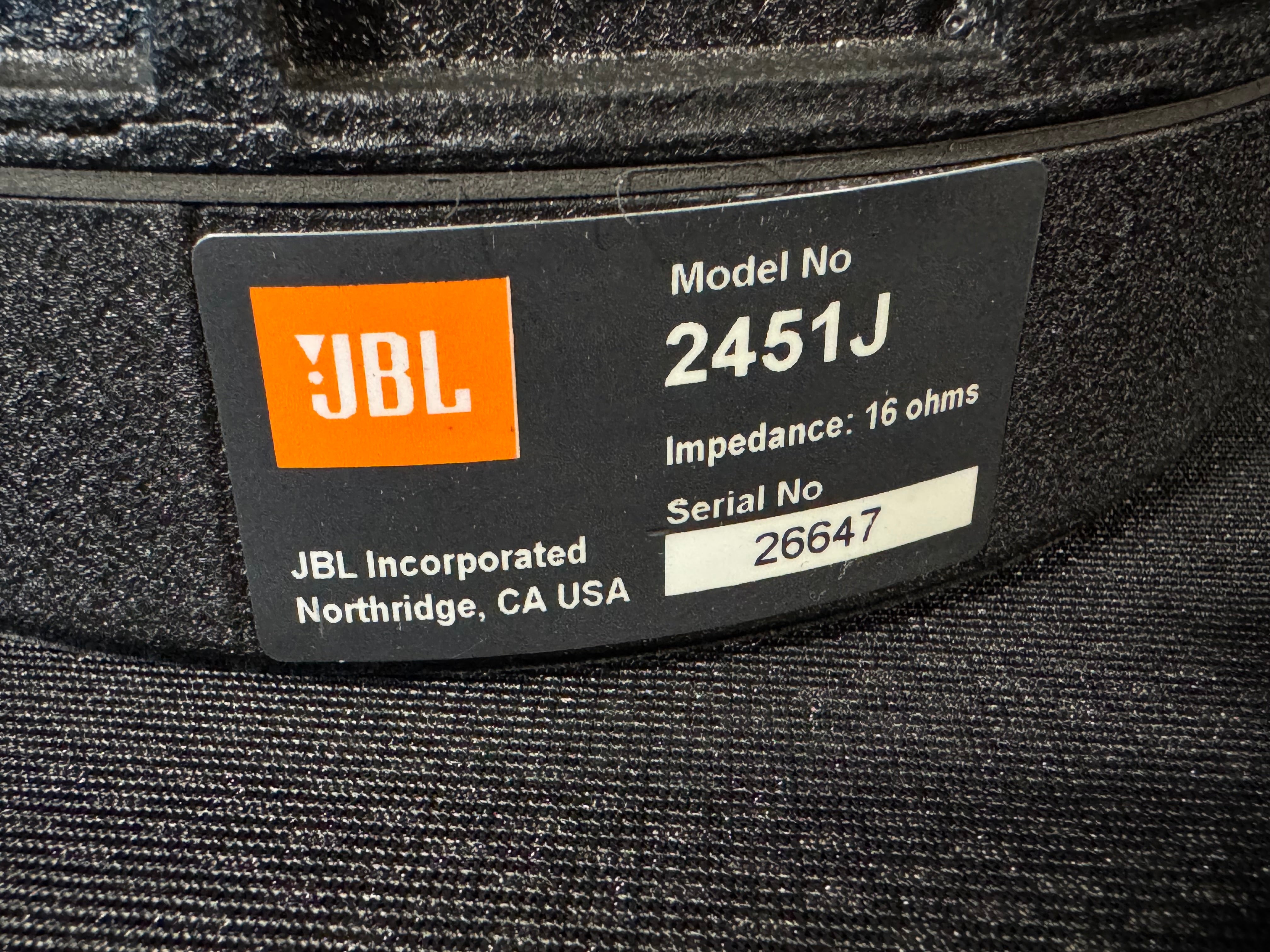 JBL 2451J Neodymium High Frequency Compression Driver, 16 Ohm