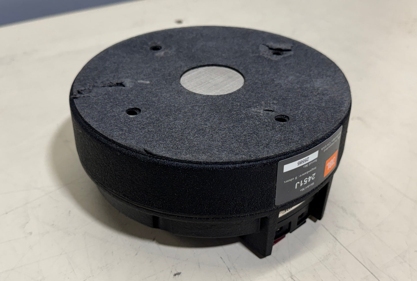 JBL High Frequency Compression Driver, JBL HF Compression Driver, JBL 2451J Neodymium 8 Ohms, JBL 8 Ohm 2451. We Sell Professional Audio Equipment. Audio Systems, Amplifiers, Consoles, Mixers, Electronics, Entertainment, Live Sound. 