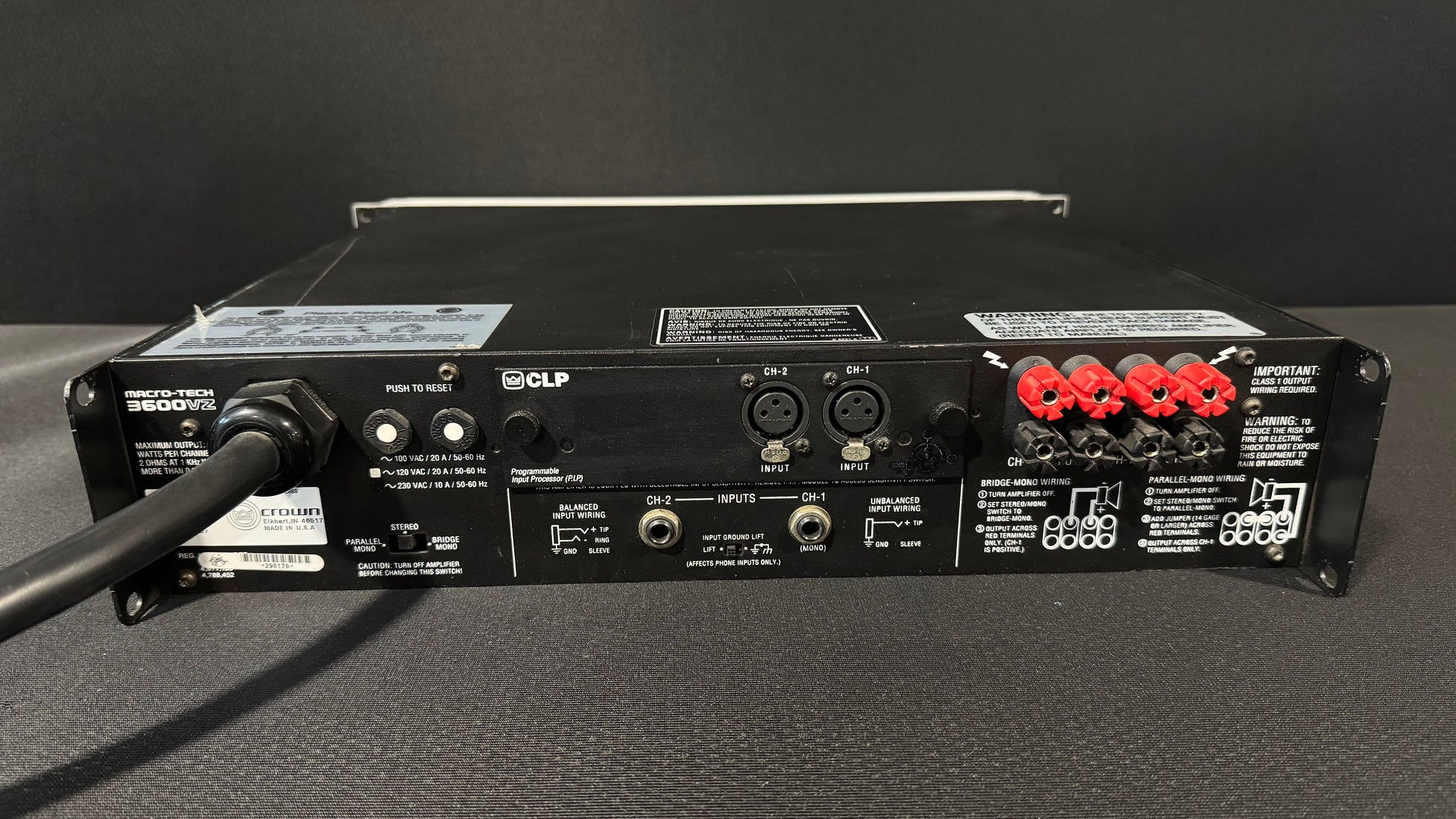 Pro Audio Amplifier, Power Amplifier, Macro-Tech 3600vz, Macro-Tech, Crown Power Amplifier, Crown, Amps, Amplifiers, Amplifier, Amp, 3600vz. We Sell Professional Audio Equipment. Audio Systems, Amplifiers, Consoles, Mixers, Electronics, Entertainment, Live Sound.