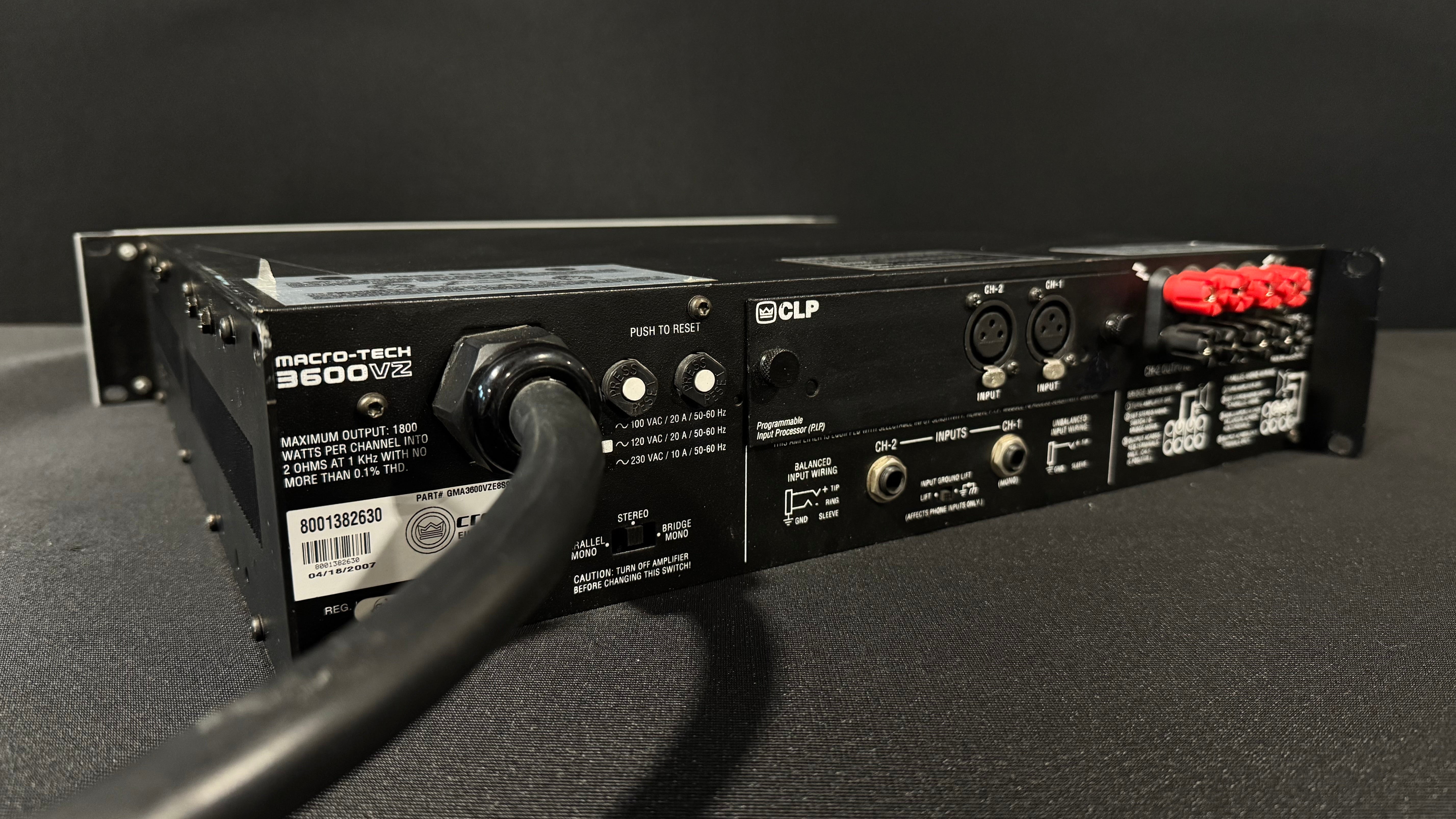Crown Macro-Tech 3600vz Amplifier, L5 30 Connector – CLAIR Used Gear