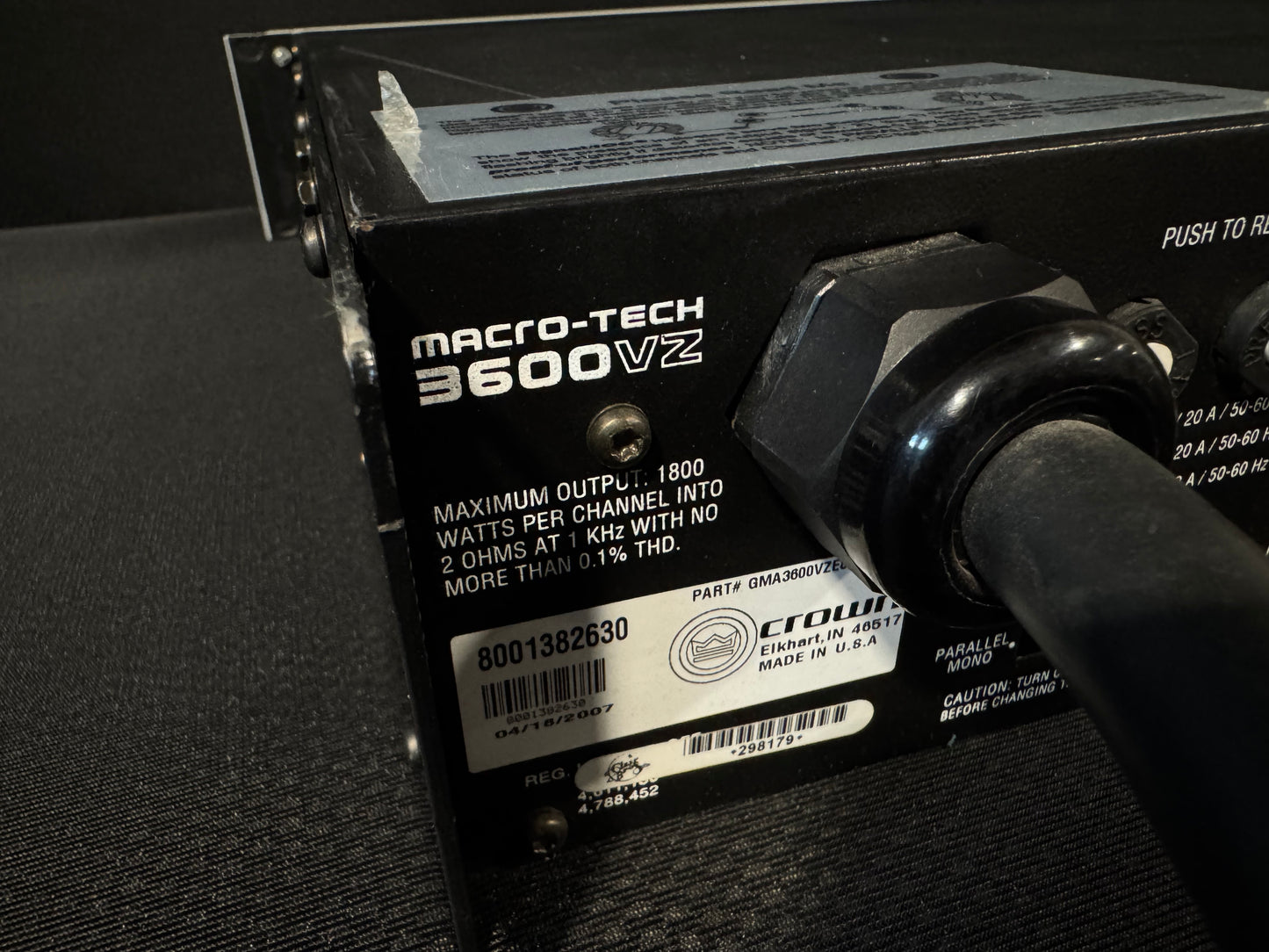 Pro Audio Amplifier, Power Amplifier, Macro-Tech 3600vz, Macro-Tech, Crown Power Amplifier, Crown, Amps, Amplifiers, Amplifier, Amp, 3600vz. We Sell Professional Audio Equipment. Audio Systems, Amplifiers, Consoles, Mixers, Electronics, Entertainment, Live Sound.