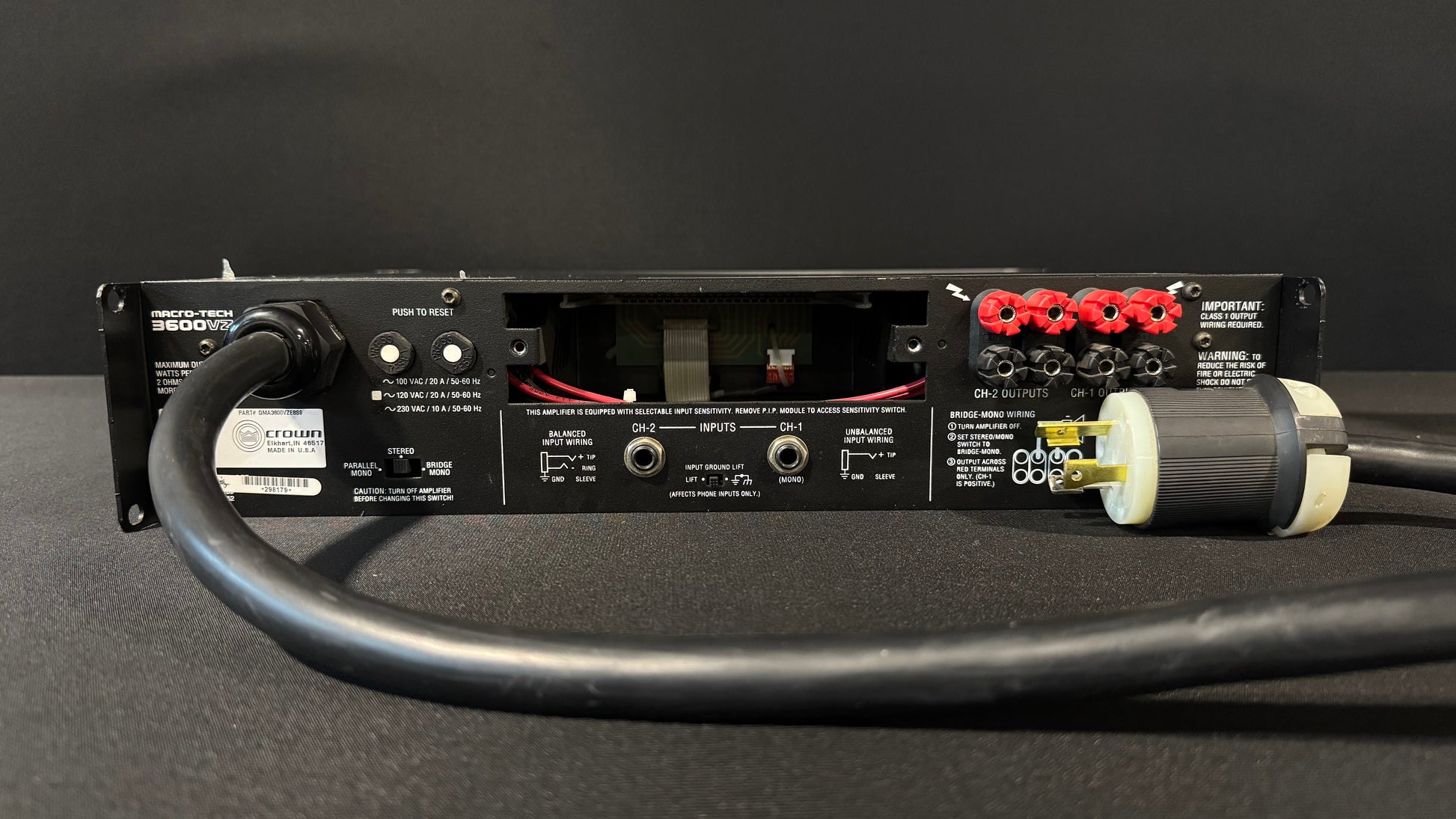 Pro Audio Amplifier, Power Amplifier, Macro-Tech 3600vz, Macro-Tech, Crown Power Amplifier, Crown, Amps, Amplifiers, Amplifier, Amp, 3600vz. We Sell Professional Audio Equipment. Audio Systems, Amplifiers, Consoles, Mixers, Electronics, Entertainment, Live Sound.