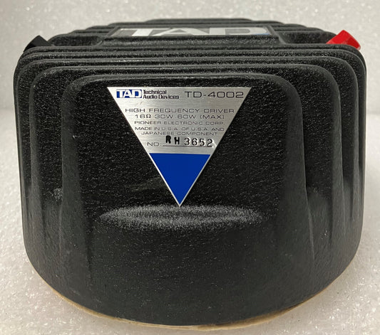 Used TAD TD-4002 High Frequency Driver, 16 ohm for Sale. We Sell Professional Audio Equipment. Audio Systems, Amplifiers, Consoles, Mixers, Electronics, Entertainment and Live Sound. 