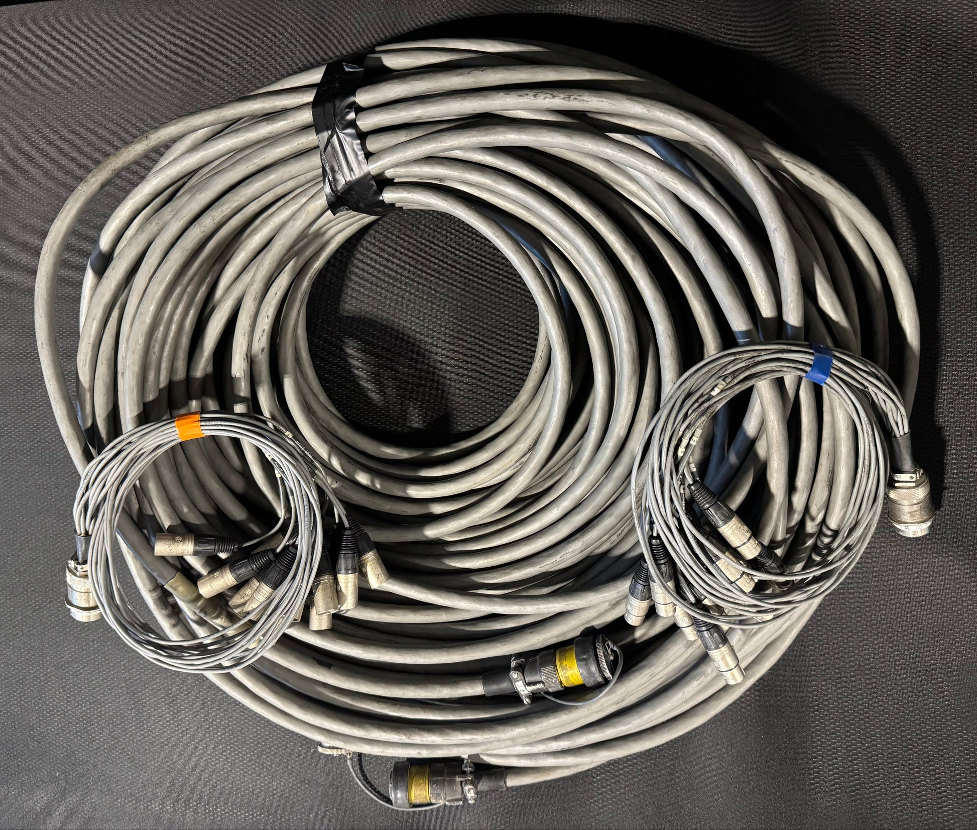 Touring Audio Cable Package, Live Sound Cable, KPTC Audio Cable, Board Fan Out Audio Cable, Board Fan In Audio Cable, Audio Splitter Snake Cable Package, Audio Cable Extension, 246’ Audio Extension Cable. We Sell Professional Audio Equipment. Audio Systems, Amplifiers, Consoles, Mixers, Electronics, Entertainment, Live Sound.