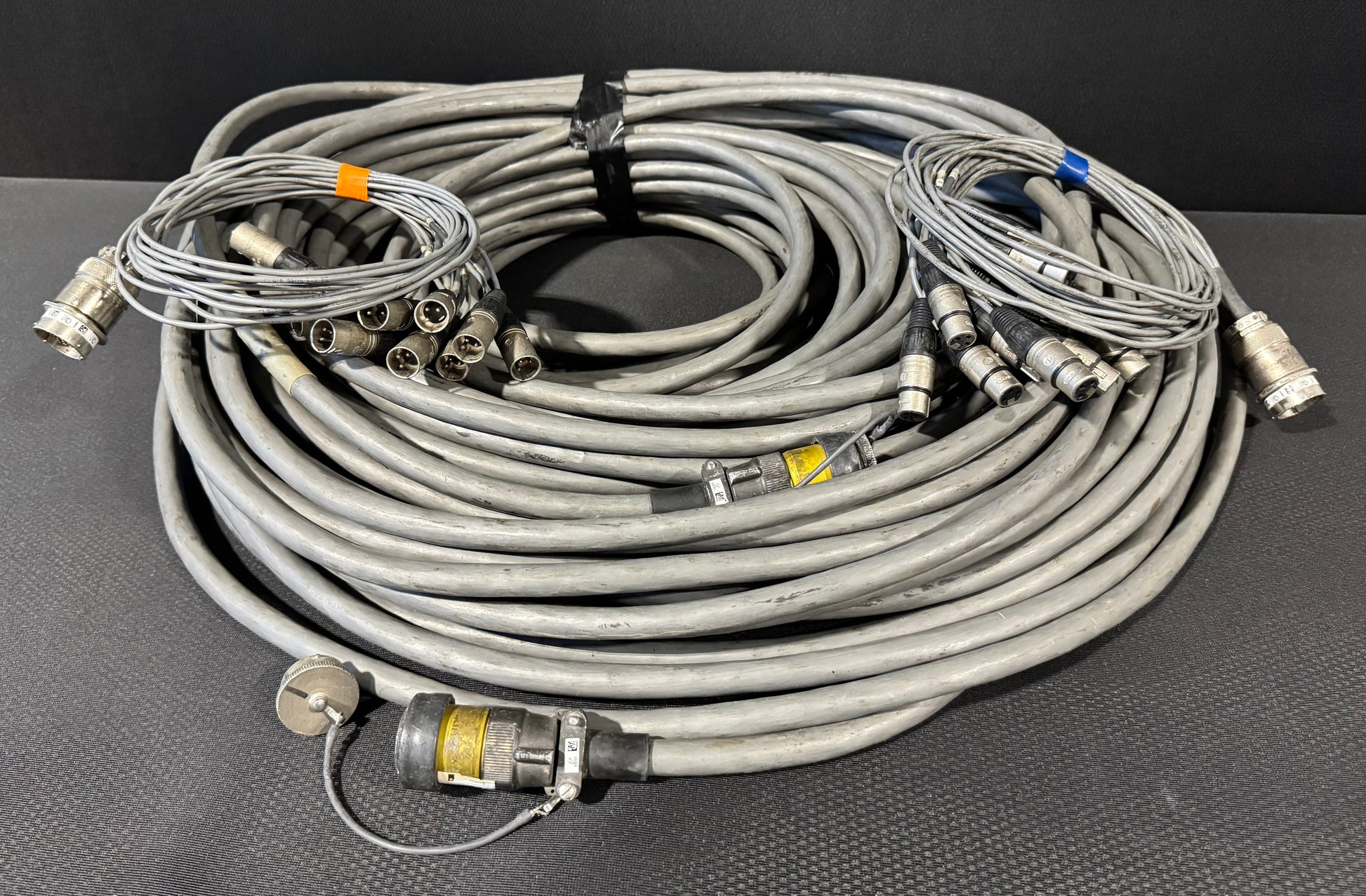 Touring Audio Cable Package, Live Sound Cable, KPTC Audio Cable, Board Fan Out Audio Cable, Board Fan In Audio Cable, Audio Splitter Snake Cable Package, Audio Cable Extension, 246’ Audio Extension Cable. We Sell Professional Audio Equipment. Audio Systems, Amplifiers, Consoles, Mixers, Electronics, Entertainment, Live Sound.