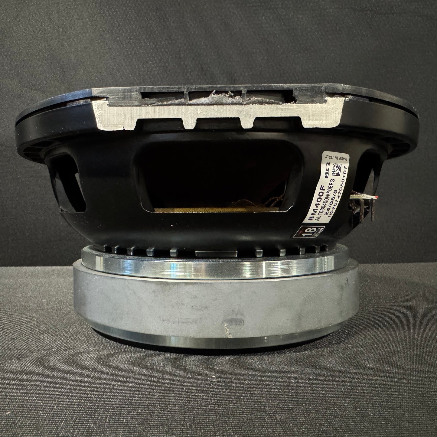 18 Sound 8M400, 8M400, 8M400 Modified Speaker, 18 Sound Speaker Driver, 8” Modified Speaker, 8” Cut Frame Speaker Driver. We Sell Professional Audio Equipment. Audio Systems, Amplifiers, Consoles, Mixers, Electronics, Entertainment, Live Sound.
