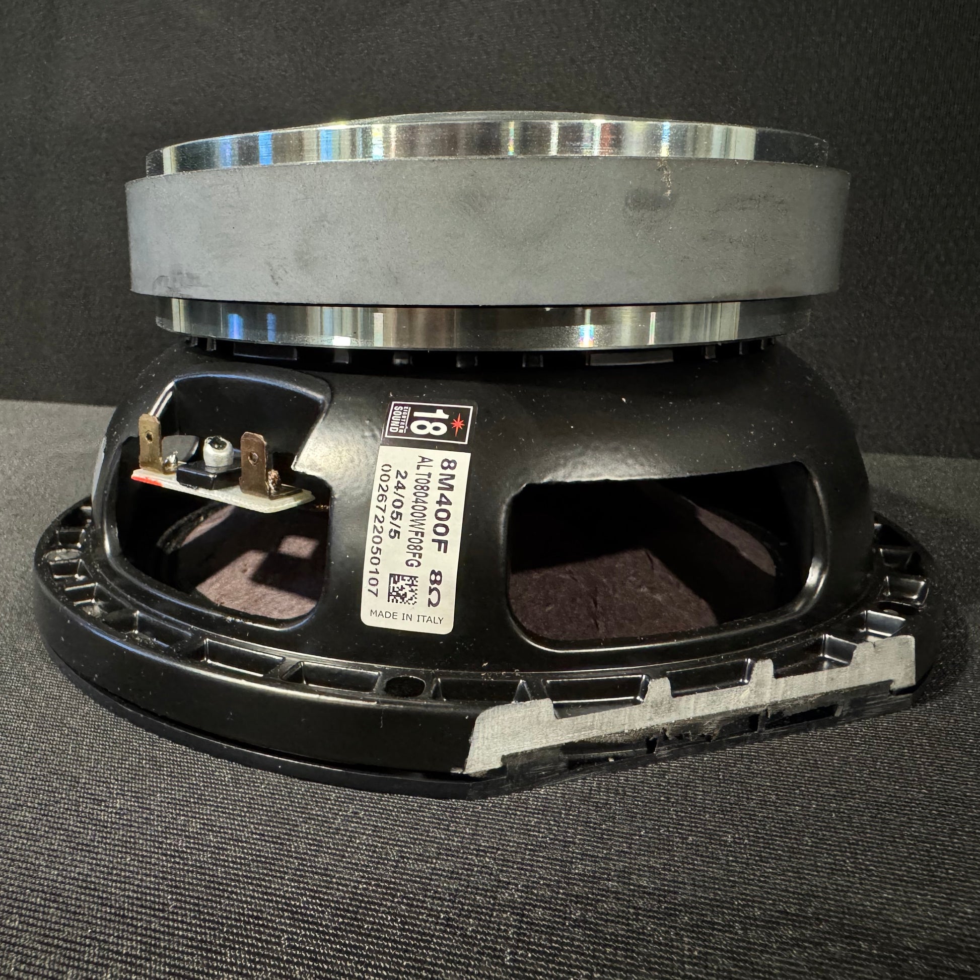18 Sound 8M400, 8M400, 8M400 Modified Speaker, 18 Sound Speaker Driver, 8” Modified Speaker, 8” Cut Frame Speaker Driver. We Sell Professional Audio Equipment. Audio Systems, Amplifiers, Consoles, Mixers, Electronics, Entertainment, Live Sound.
