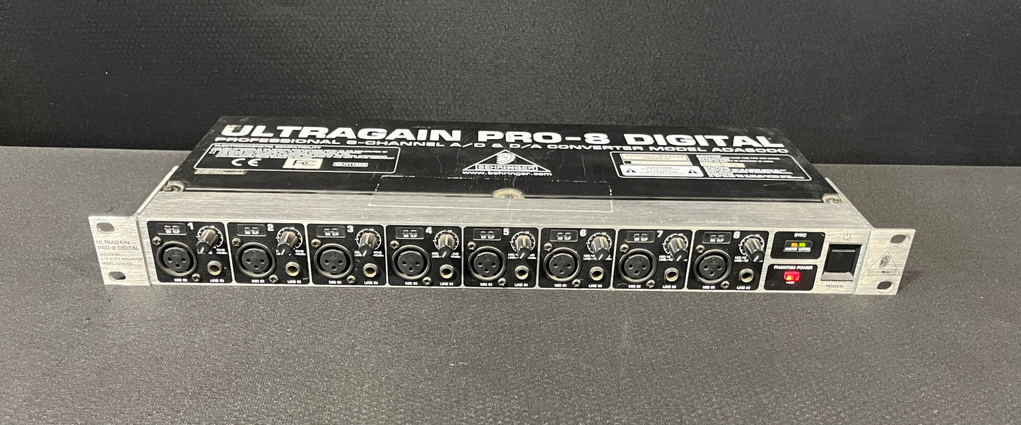Behringer ADA8000 8 Channel A/D & D/A Converter, Behringer ADA8000, Behringer ADA8000 Ultragain, Behringer Ultragain Pro-8 Digital, Behringer D/A Converter. We Sell Professional Audio Equipment. Audio Systems, Amplifiers, Consoles, Mixers, Electronics, Entertainment, Live Sound.
