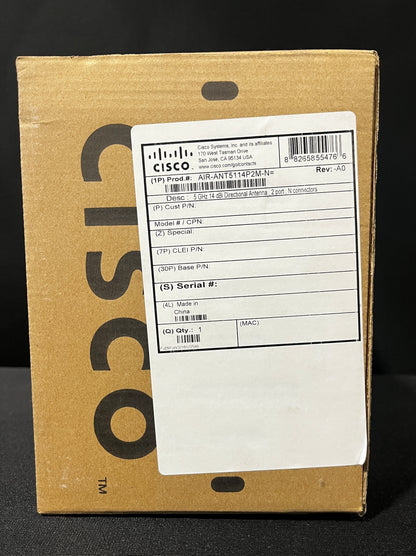 Cisco Aironet 5-GHz 14-dBi Directional Antenna, Cisco Aironet AIR-ANT5114P2M-N, Cisco Dual Band Sector Antenna, 5-GHz 14-dBi Directional Antenna, Cisco Aironet Antenna. We Sell Professional Audio Equipment. Audio Systems, Amplifiers, Consoles, Mixers, Electronics, Entertainment, Live Sound.