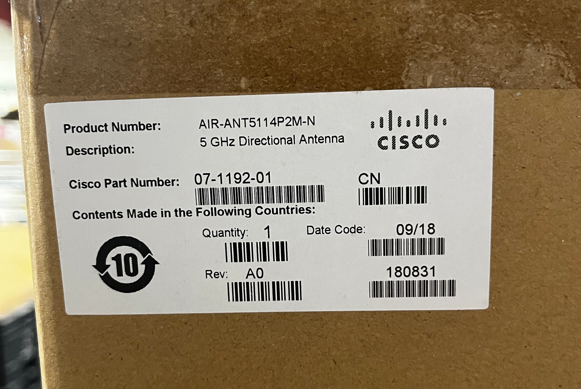 Cisco Aironet 5-GHz 14-dBi Directional Antenna, Cisco Aironet AIR-ANT5114P2M-N, Cisco Dual Band Sector Antenna, 5-GHz 14-dBi Directional Antenna, Cisco Aironet Antenna. We Sell Professional Audio Equipment. Audio Systems, Amplifiers, Consoles, Mixers, Electronics, Entertainment, Live Sound.