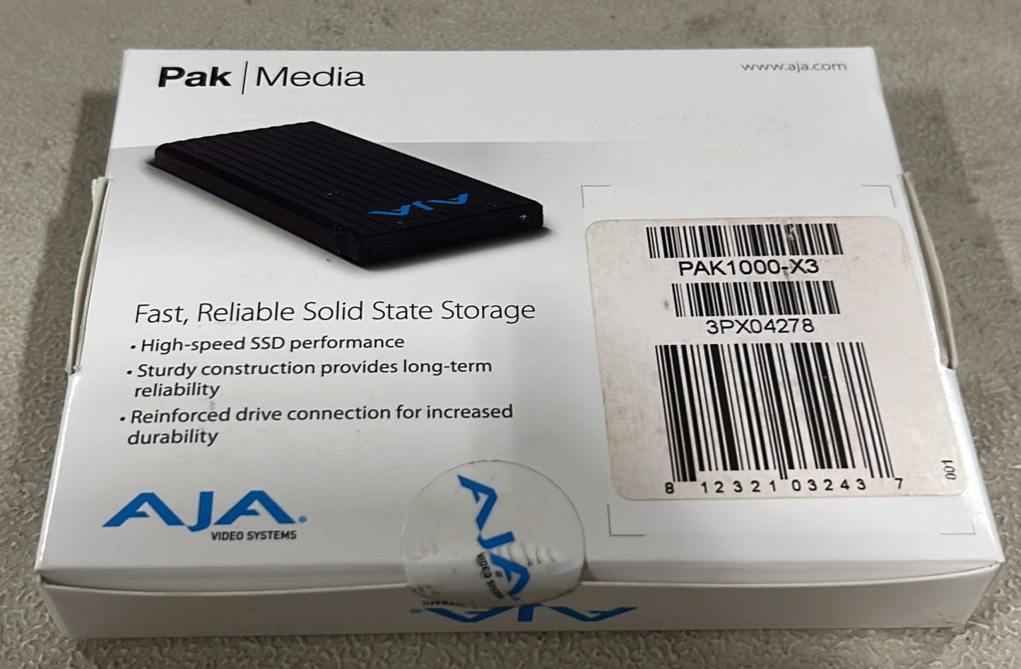 AJA PAK 1000-X3, AJA High Capacity 1TB Solid State Drive, 1TB High Capacity Drive, Recording Media Hard Drive, AJA 1TB Hard Drive, We Sell Professional Audio Equipment. Audio Systems, Amplifiers, Consoles, Mixers, Electronics, Entertainment, Live Sound