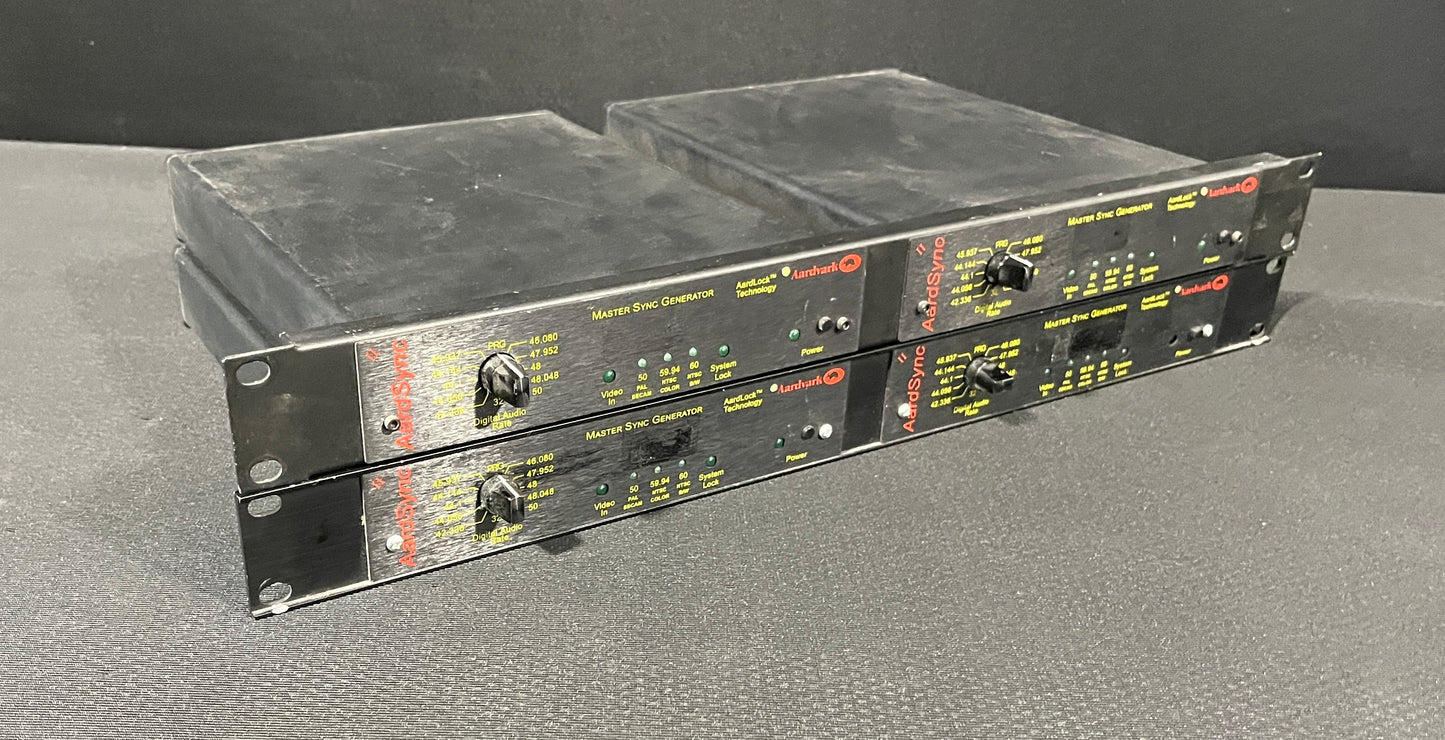 Aardvark Master Sync Generator Lot, Aardvark Master Sync Generator, Aardvark World Clock Generator, Aardvark Master World Clock, Aardvark Master Clock Generator. We Sell Professional Audio Equipment. Audio Systems, Amplifiers, Consoles, Mixers, Electronics, Entertainment, Live Sound.