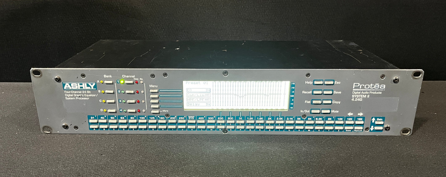 Ashly Protea 4.24G 4 Channel 24 Bit Digital Graphic EQ/System Processor, Ashly Protea Graphic EQ/System Processor, 4 Channel 24 Bit Digital Graphic EQ/System Processor, Ashly Graphic EQ, Ashly Audio Graphic EQ/System Processor. We Sell Professional Audio Equipment. Audio Systems, Amplifiers, Consoles, Mixers, Electronics, Entertainment, Live Sound.
