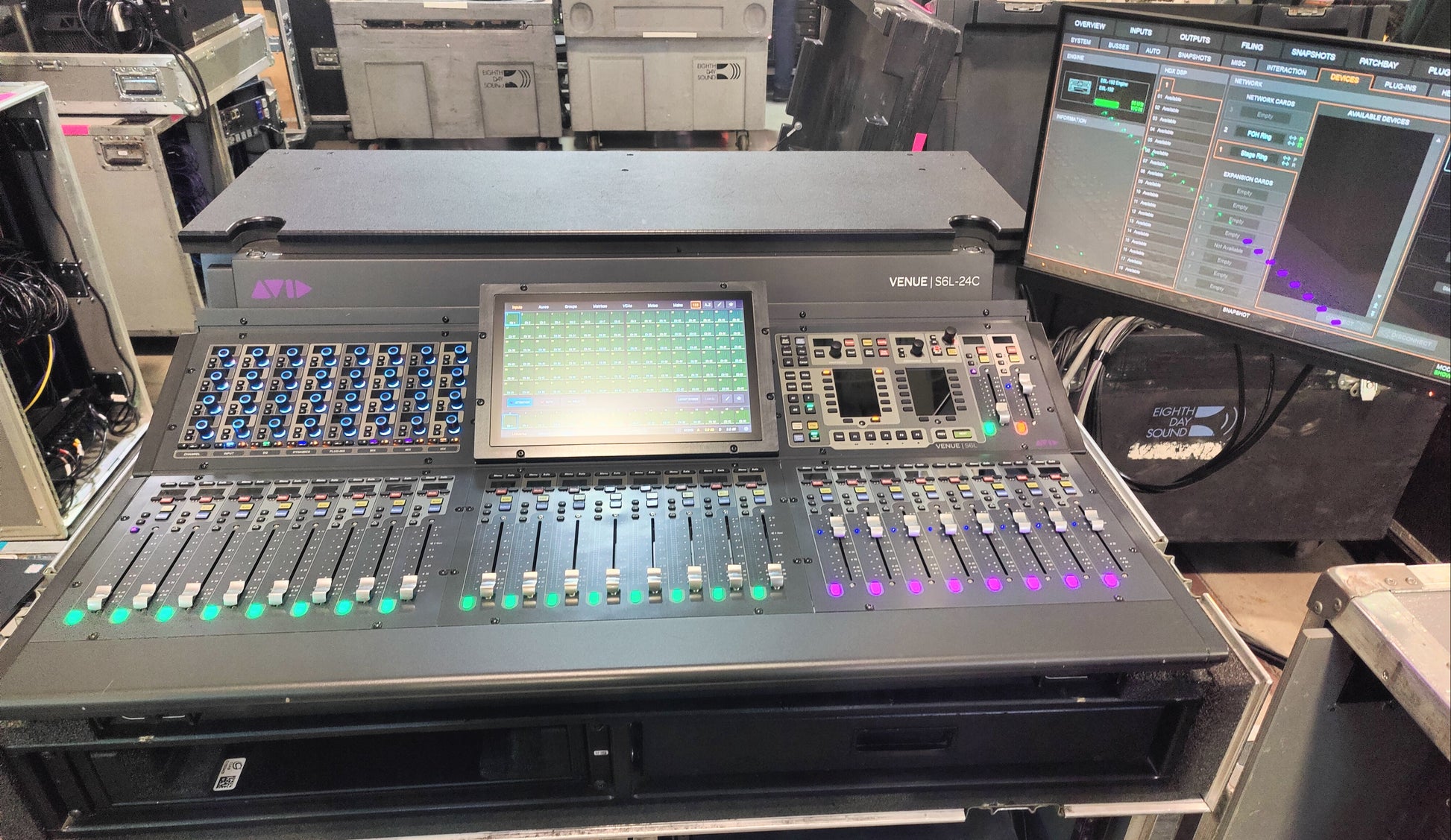 Avid Venue S6L-32D Console, Avid S6L Console, Avid S6L 32D Digital Mixing Desk, Avid S6L 32D with Stage Rack and Engine, Avid S6L 32-D with E6L-192 and Stage 64, We Sell Professional Audio Equipment. Audio Systems, Amplifiers, Consoles, Mixers, Electronics, Entertainment, Live Sound