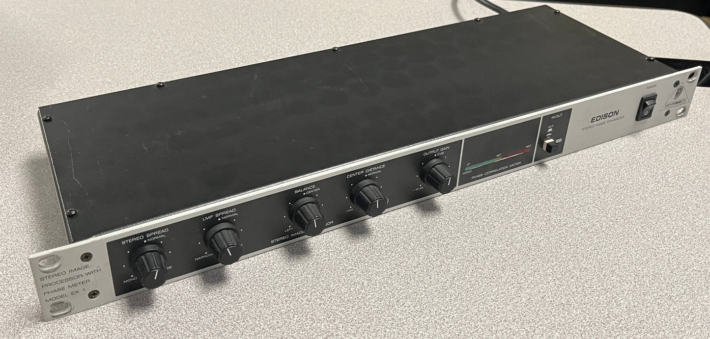 Behringer EX 1 Stereo Image Processor, Behringer EX 1 Processor, Behringer EX 1 Stereo Image Processor with Phase Meter, Behringer Phase Meter, We Sell Professional Audio Equipment. Audio Systems, Amplifiers, Consoles, Mixers, Electronics, Entertainment, Live Sound