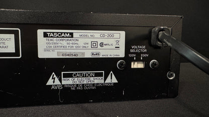 Tascam CD-200 Professional CD Player, Tascam CD-200, TASCAM CD200, Tascam Rackmount CD Player, CD-200 Professional CD Player. We Sell Professional Audio Equipment. Audio Systems, Amplifiers, Consoles, Mixers, Electronics, Entertainment, Live Sound.