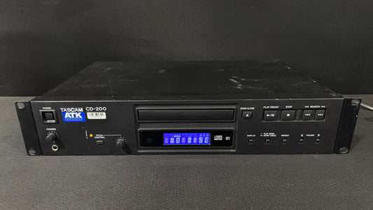 Tascam CD-200 Professional CD Player, Tascam CD-200, TASCAM CD200, Tascam Rackmount CD Player, CD-200 Professional CD Player. We Sell Professional Audio Equipment. Audio Systems, Amplifiers, Consoles, Mixers, Electronics, Entertainment, Live Sound.