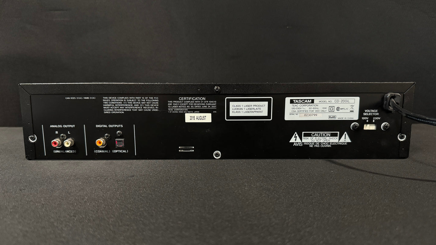 Tascam CD-200iL Professional CD Player, Tascam CD-200iL, TASCAM CD200iL, Tascam Rackmount CD Player, CD-200iL Professional CD Player. We Sell Professional Audio Equipment. Audio Systems, Amplifiers, Consoles, Mixers, Electronics, Entertainment, Live Sound.