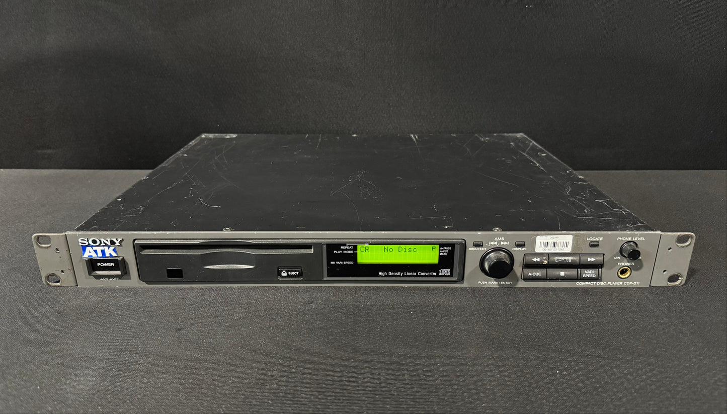 Sony CDP-D11 Professional CD Player, Sony CDP-D11, CDP-D11, Sony Rackmount CD Player, Sony Professional CD Player, Sony CDPD11. We Sell Professional Audio Equipment. Audio Systems, Amplifiers, Consoles, Mixers, Electronics, Entertainment, Live Sound.