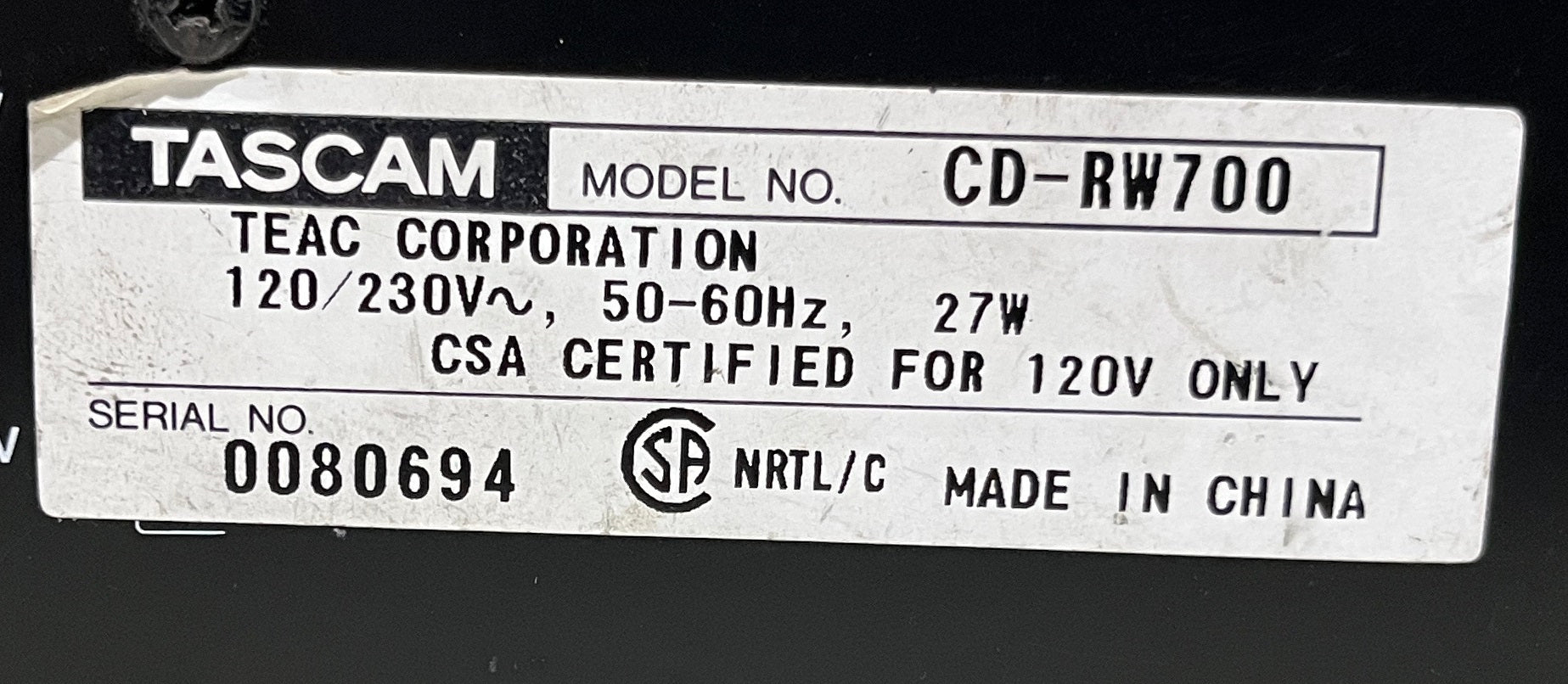 Tascam CD-RW700 Professional Audio CD Recorder, Tascam CD-RW700, TASCAM CD-RW700, Tascam CD Recorder, CD-RW700 Recorder. We Sell Professional Audio Equipment. Audio Systems, Amplifiers, Consoles, Mixers, Electronics, Entertainment, Live Sound.
